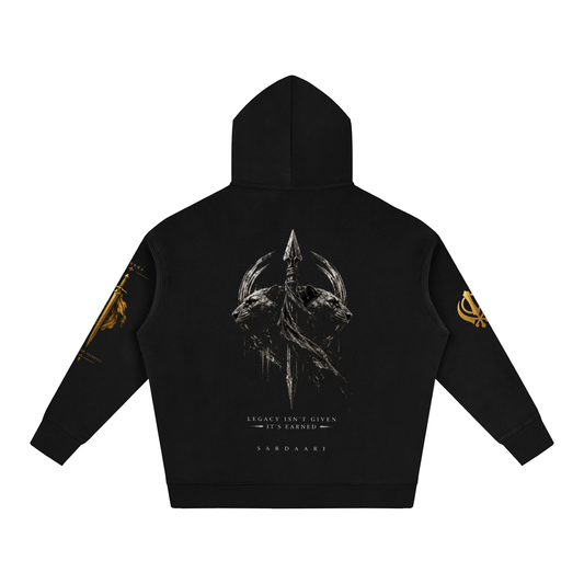 SARDAARI,Sentinel,Hoodie,WarriorDrop,Oversized,Black,Premium,Streetware,Gold